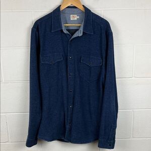 Faherty men’s inlet knit CPO navy button shirt jacket outdoor relaxed size XXL